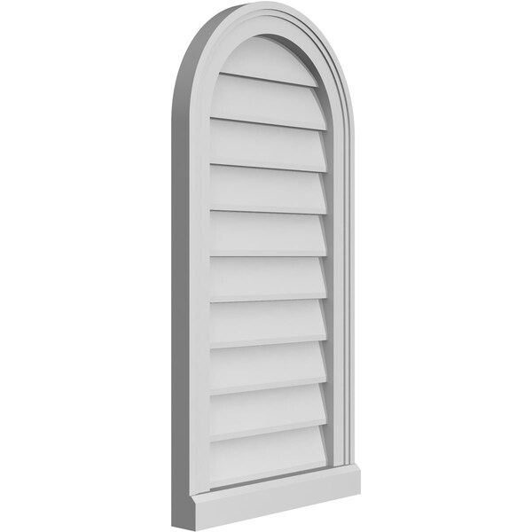 Round Top Surface Mount PVC Gable Vent W/ 2W X 2P Brickmould Sill Frame, 16W X 32H